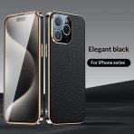 LuxeShield Gold Frame Leather Case for iPhone 15 / 16 / 17 Series - Image 5