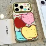 Dopamine Apple Graffiti Case for iPhone – Cute Colorful Aesthetic Cover with Bold Fruit Art | 15 / 16 / 17