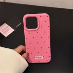 Korean Ins Polka Dot Case for iPhone – Cute Soft Silicone Cover with Pearl Dots | 15 / 16 / 17 - Image 2