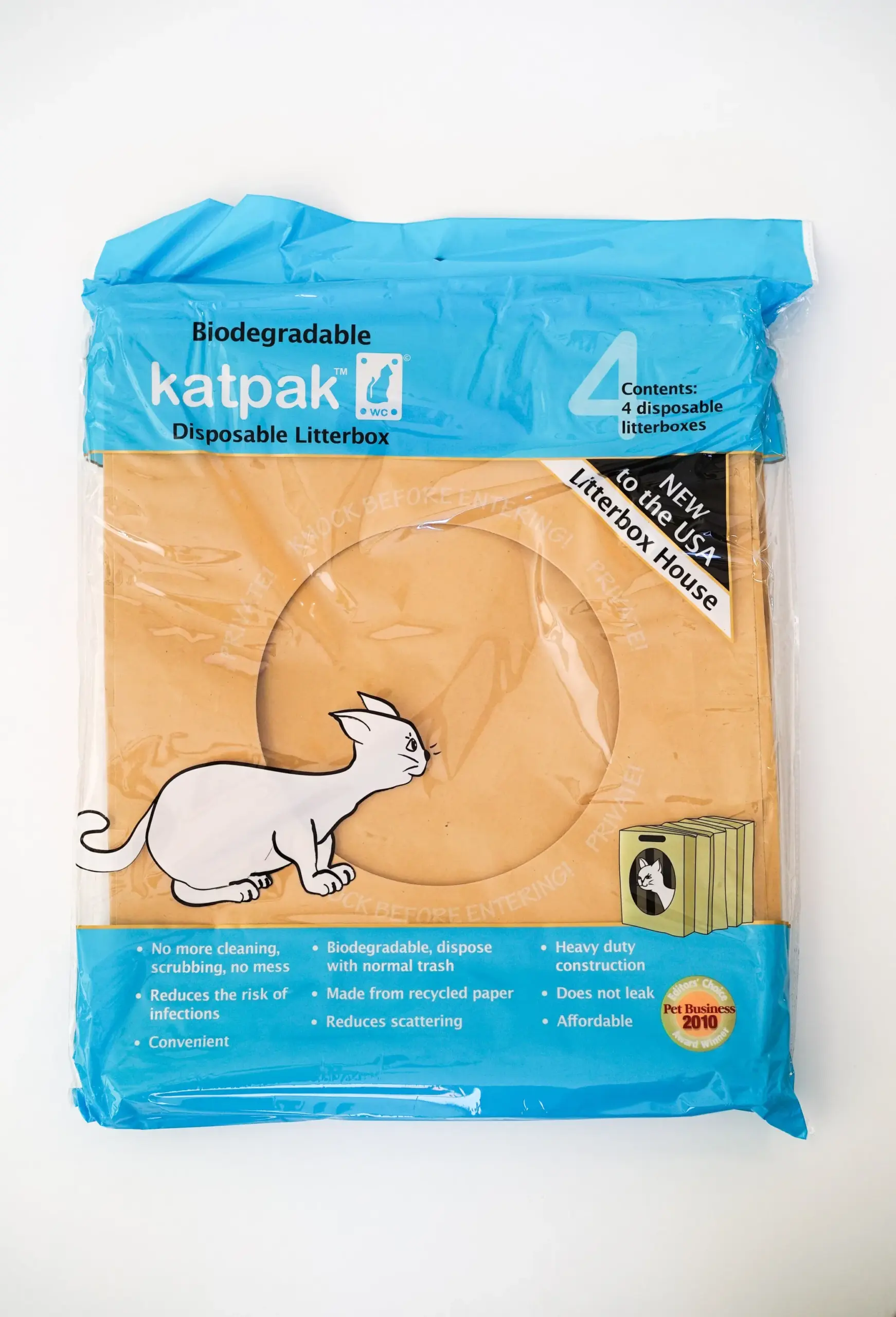 KatPak Disposable Cat Litter Box — Biodegradable, 4 Pack - Image 3