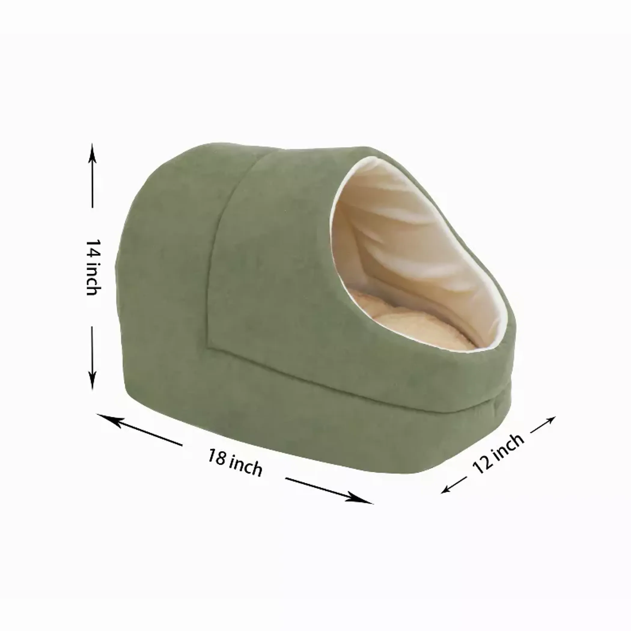 GOOPAWS Covered Cat Cave Bed — Faux Suede, Washable - Image 2