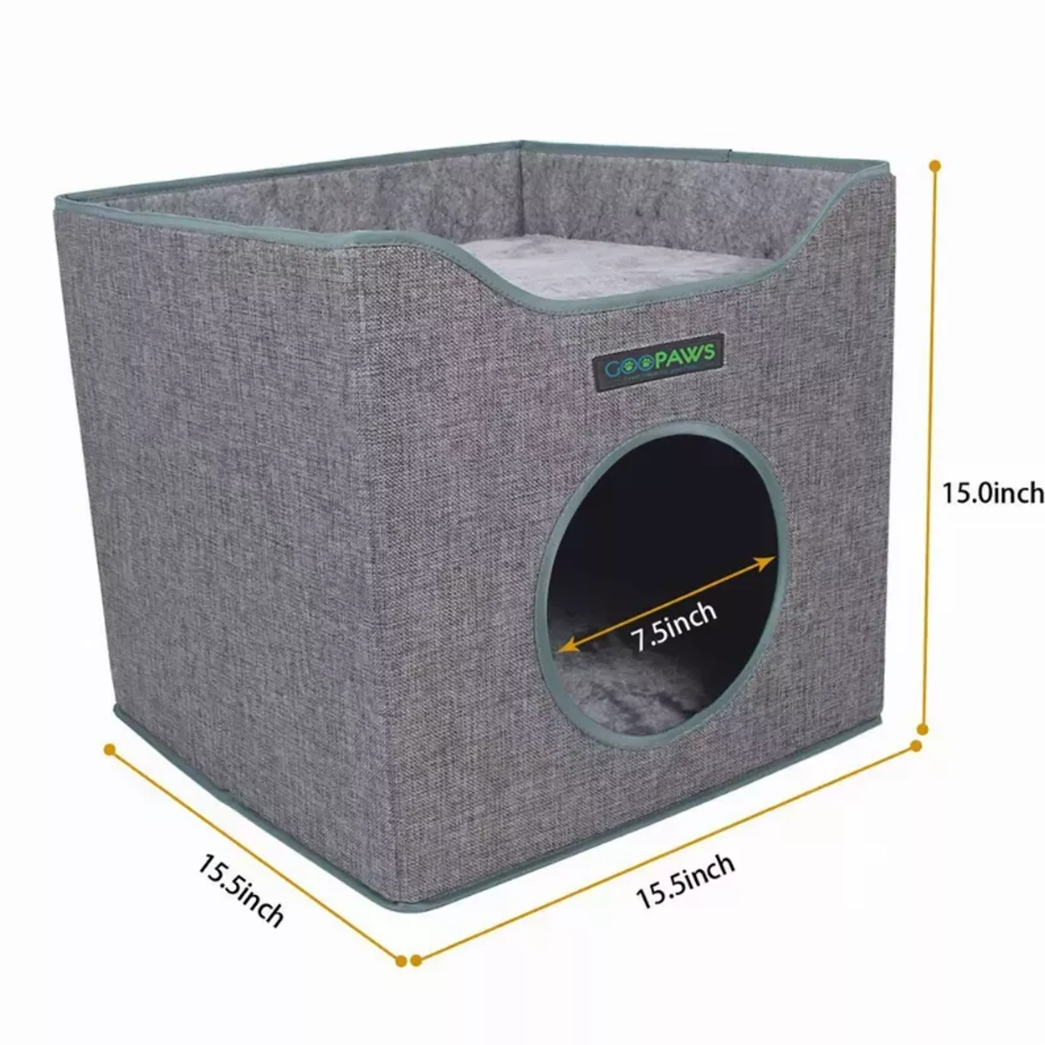 JESPET Foldable Cat Cube House with Reversible Cushions - Image 2