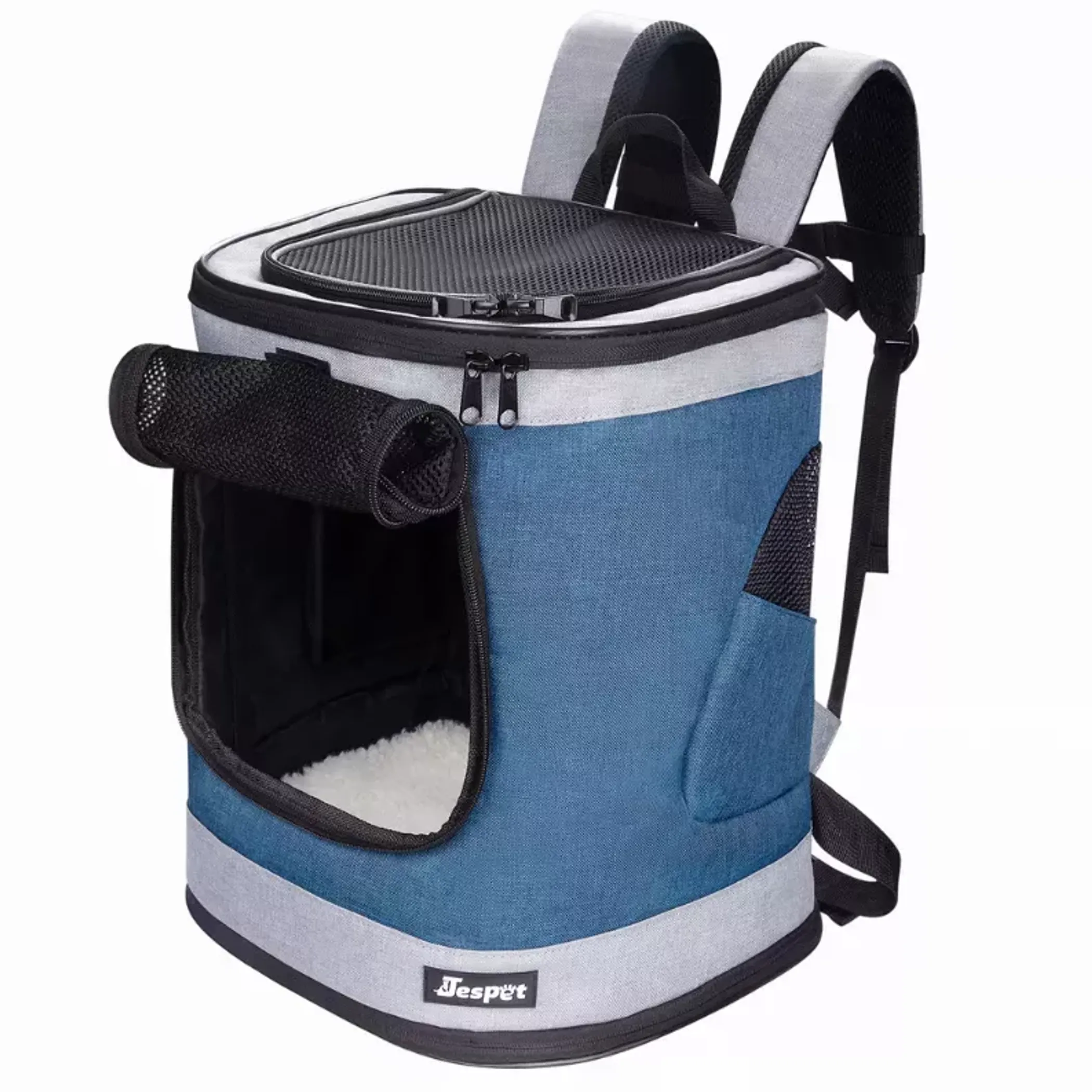 JESPET Soft Dog Backpack Carrier — Mesh Panels, Padded Strap