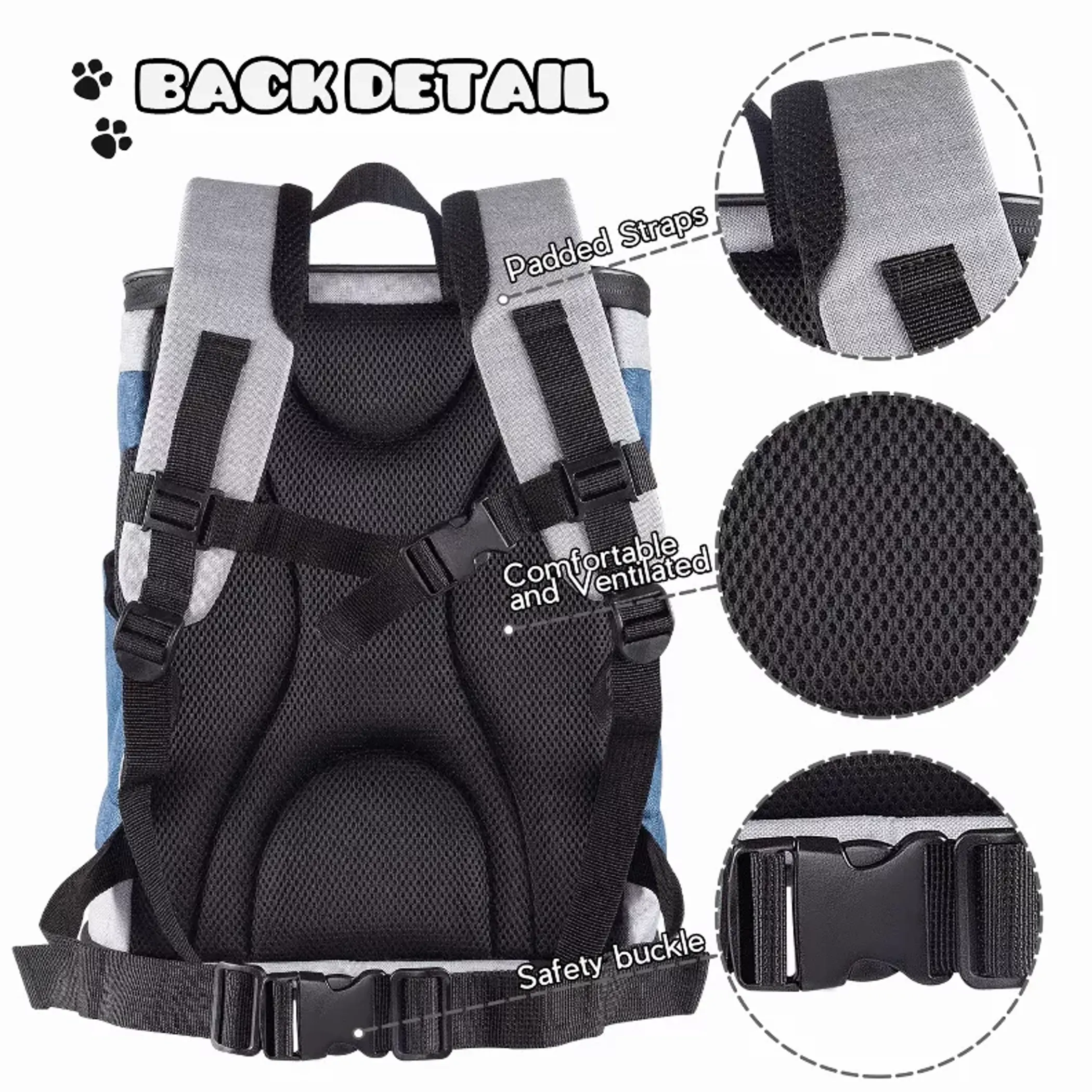 JESPET Soft Dog Backpack Carrier — Mesh Panels, Padded Strap - Image 5