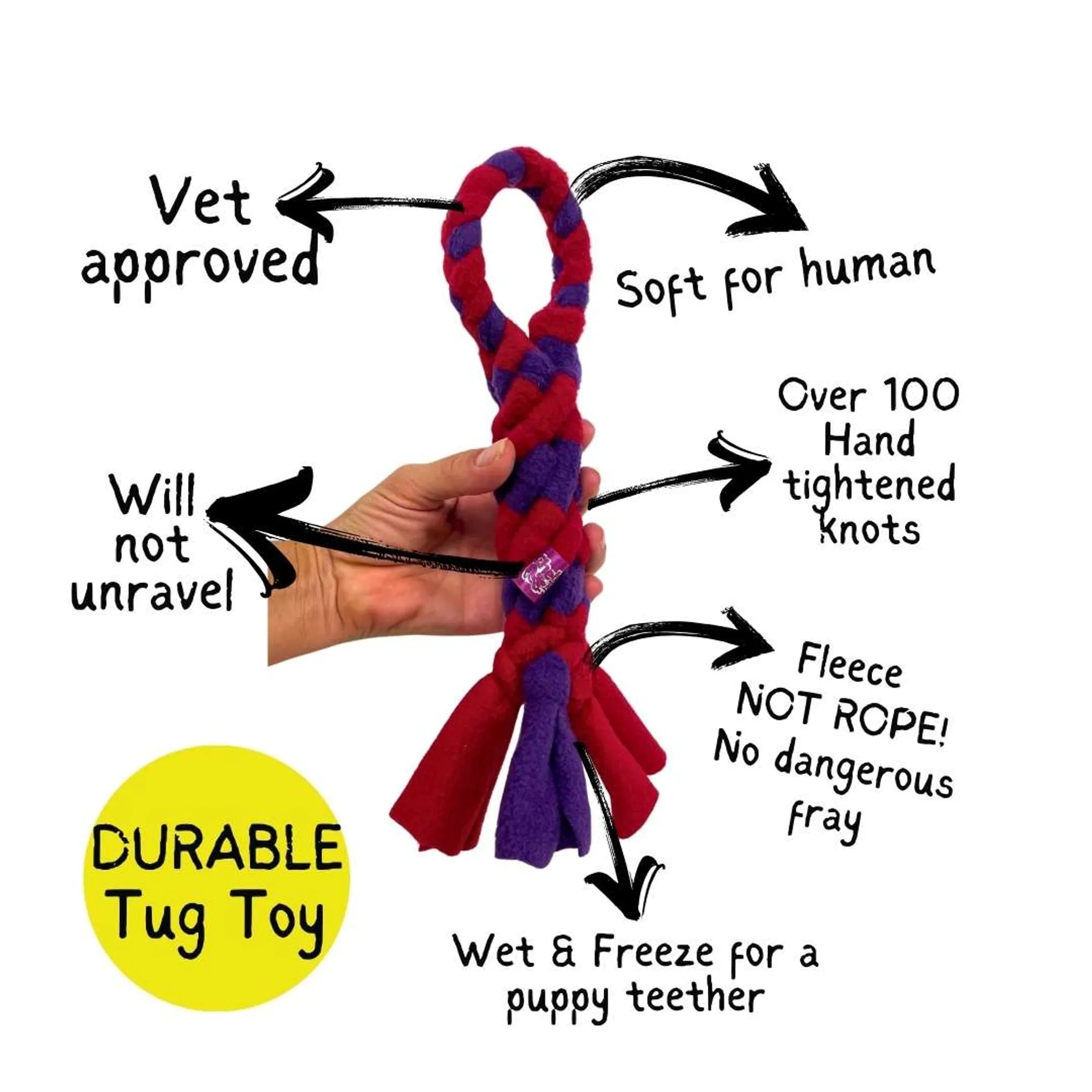 3-in-1 Dog Enrichment Tube — Tug, Treat Puzzle, Snuffle - Image 3