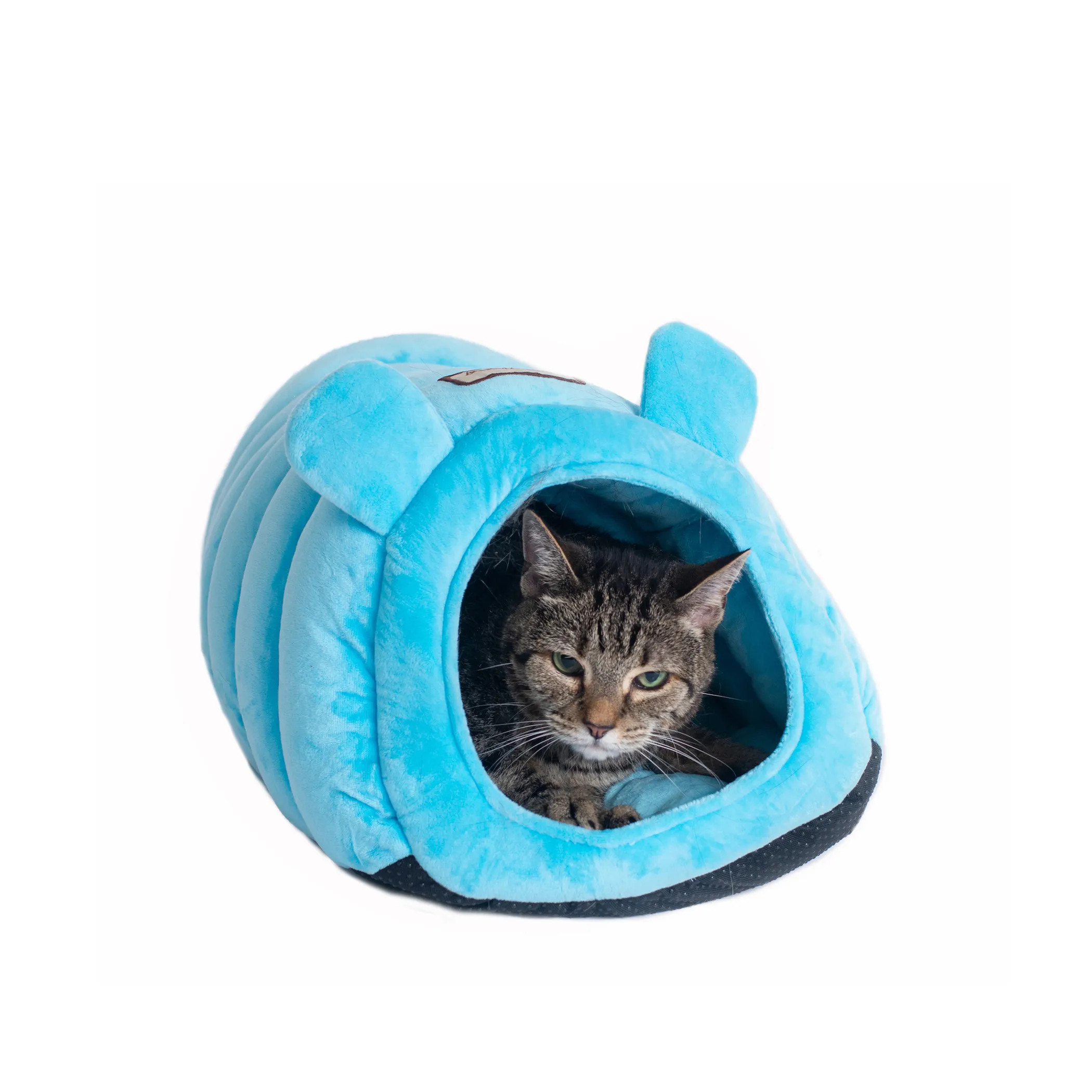 Armarkat Tube Cat Bed — Covered Hideaway with Ears
