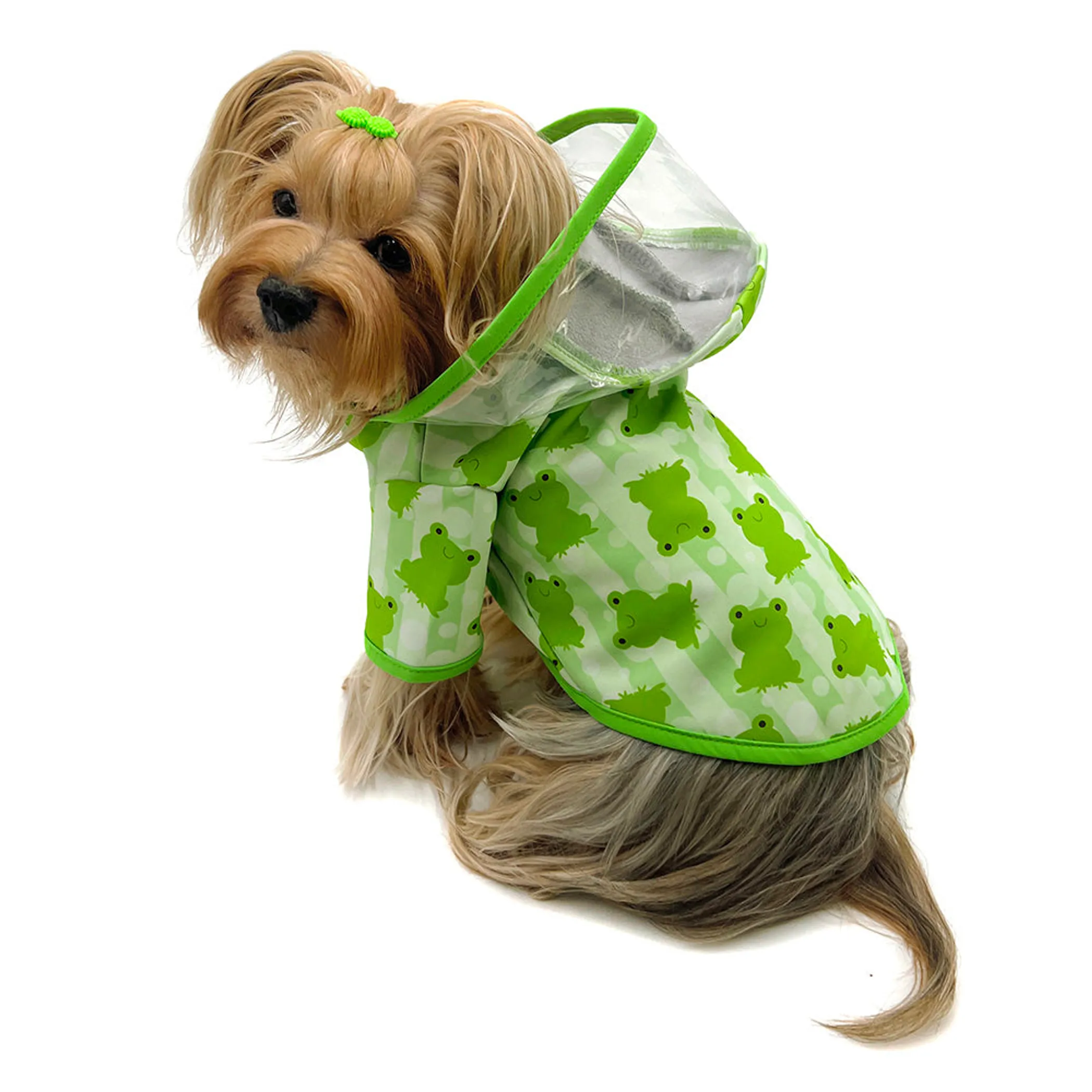 Klippo Clear-View Froggy Dog Raincoat — Fleece Lined, Hood