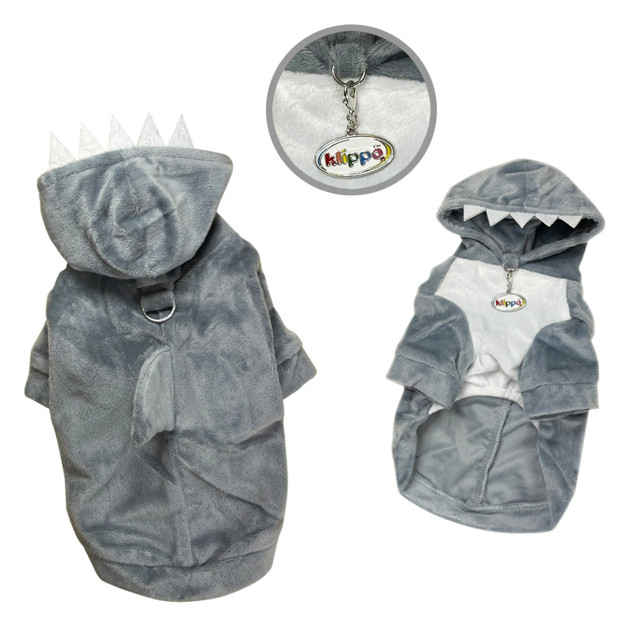 Klippo Ultra-Plush Shark Dog Hoodie — Fin & Teeth, XS–XL - Image 2