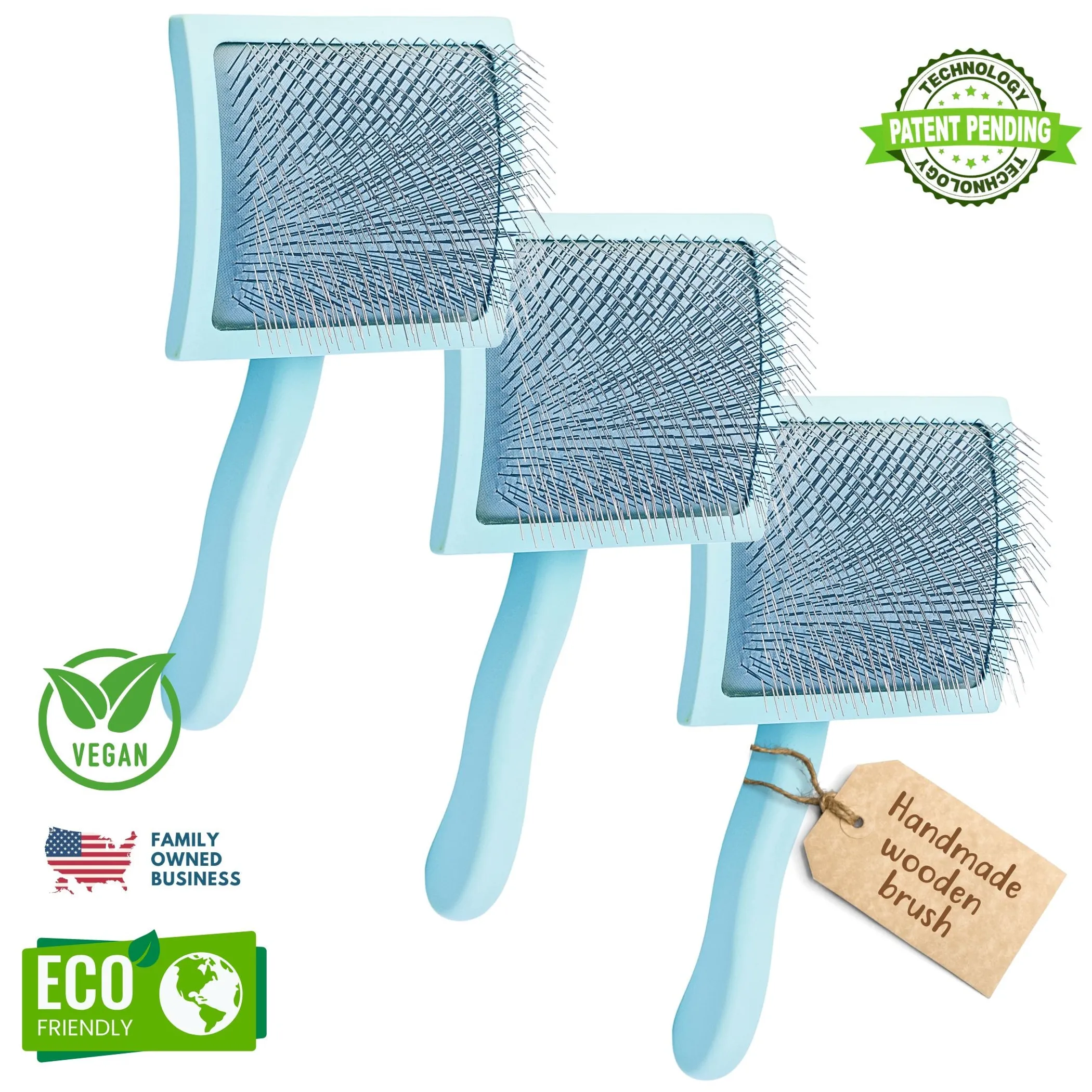 Curved Slicker Brush, Large — Three Pack for Groomers