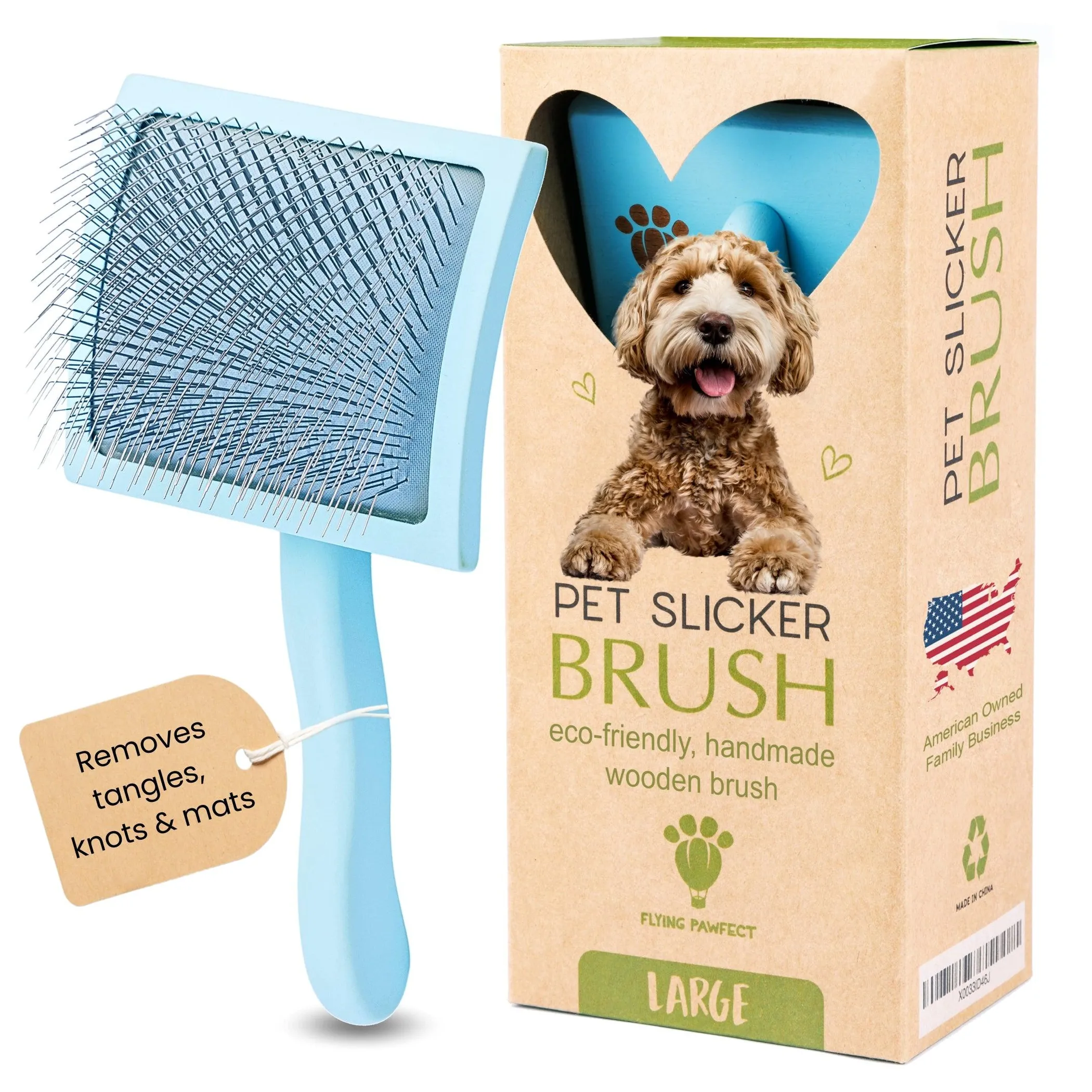 Curved Slicker Brush for Dogs and Cats — Small, Medium, Large