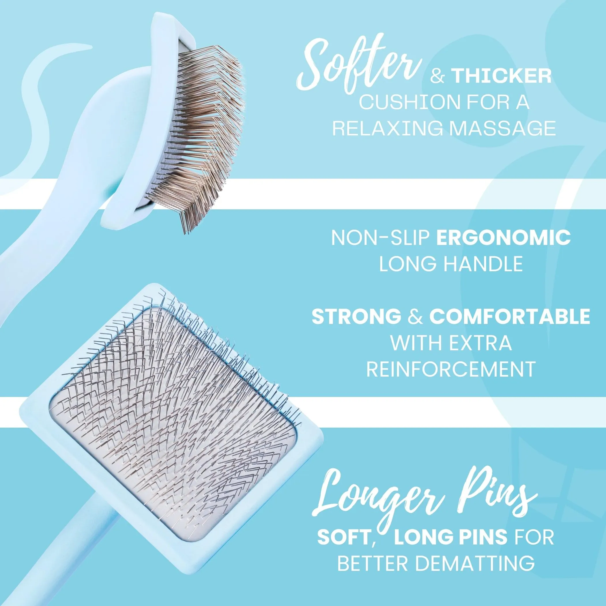 Curved Slicker Brush for Dogs and Cats — Small, Medium, Large - Image 3