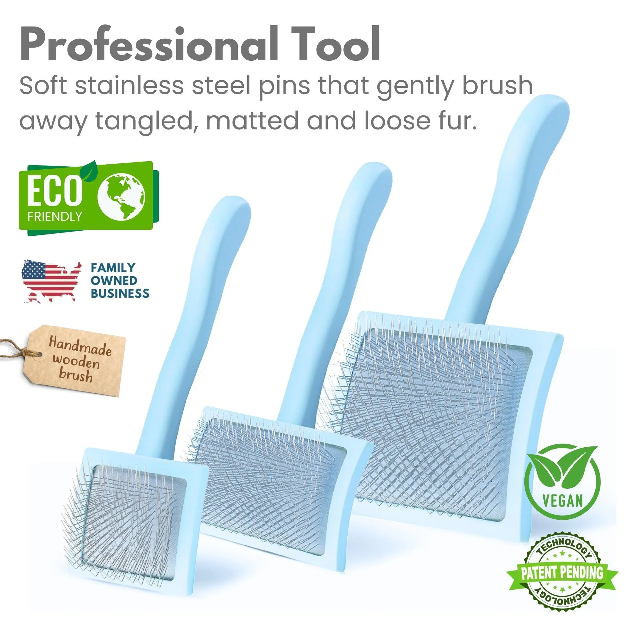 Curved Slicker Brush for Dogs and Cats — Small, Medium, Large - Image 4