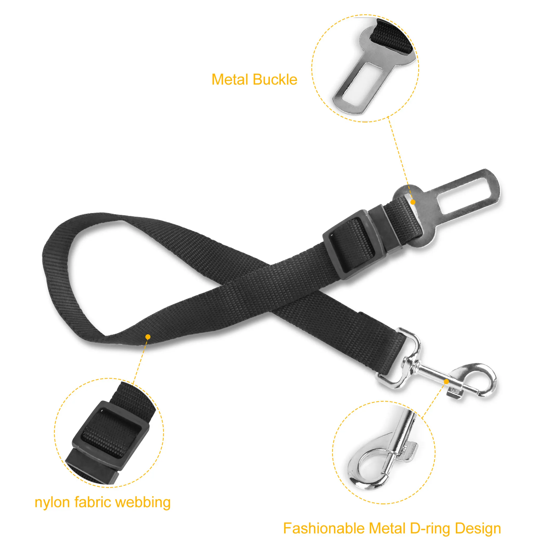 Adjustable Dog Car Seat Belt Tether — 2 Pack - Image 3