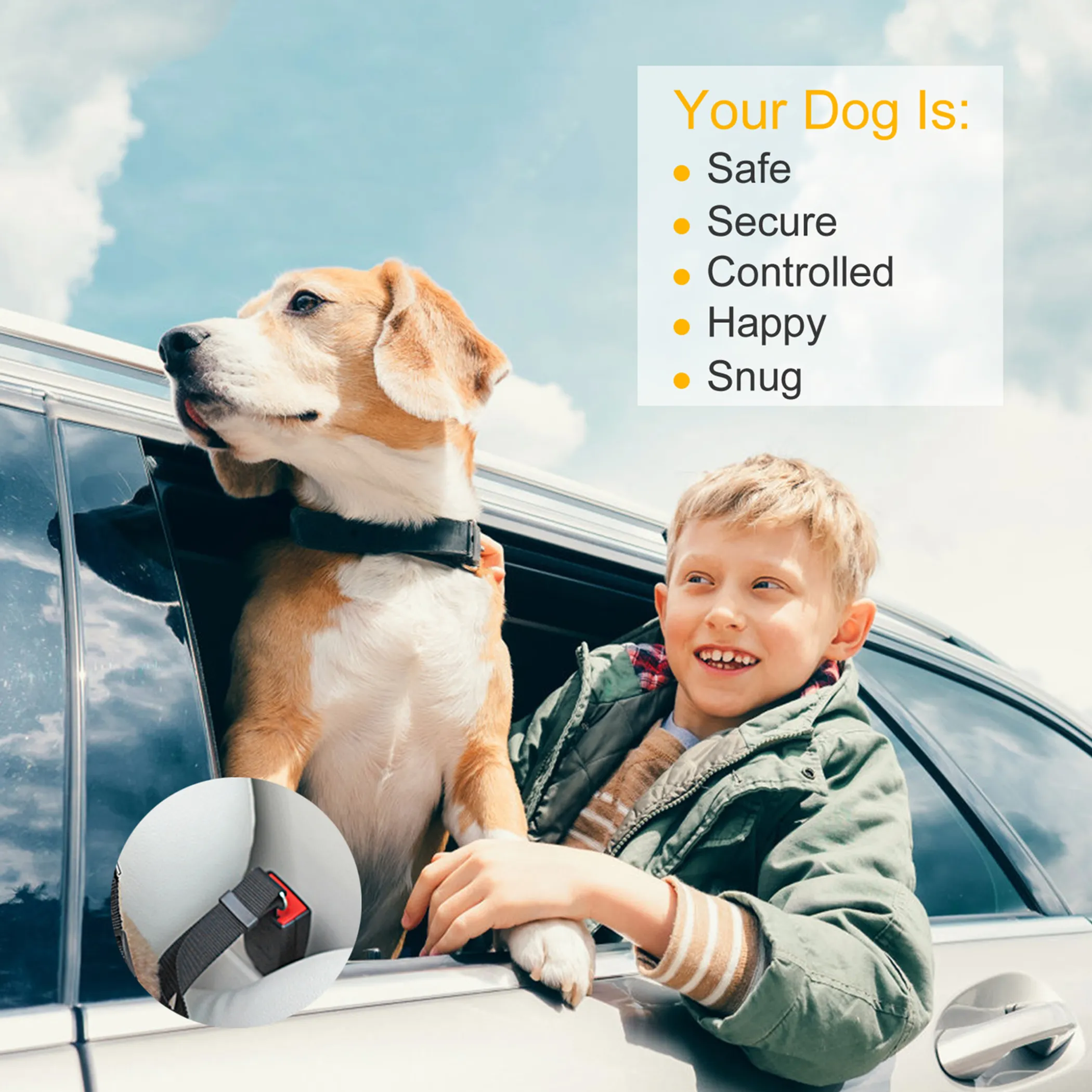 Adjustable Dog Car Seat Belt Tether — 2 Pack - Image 4