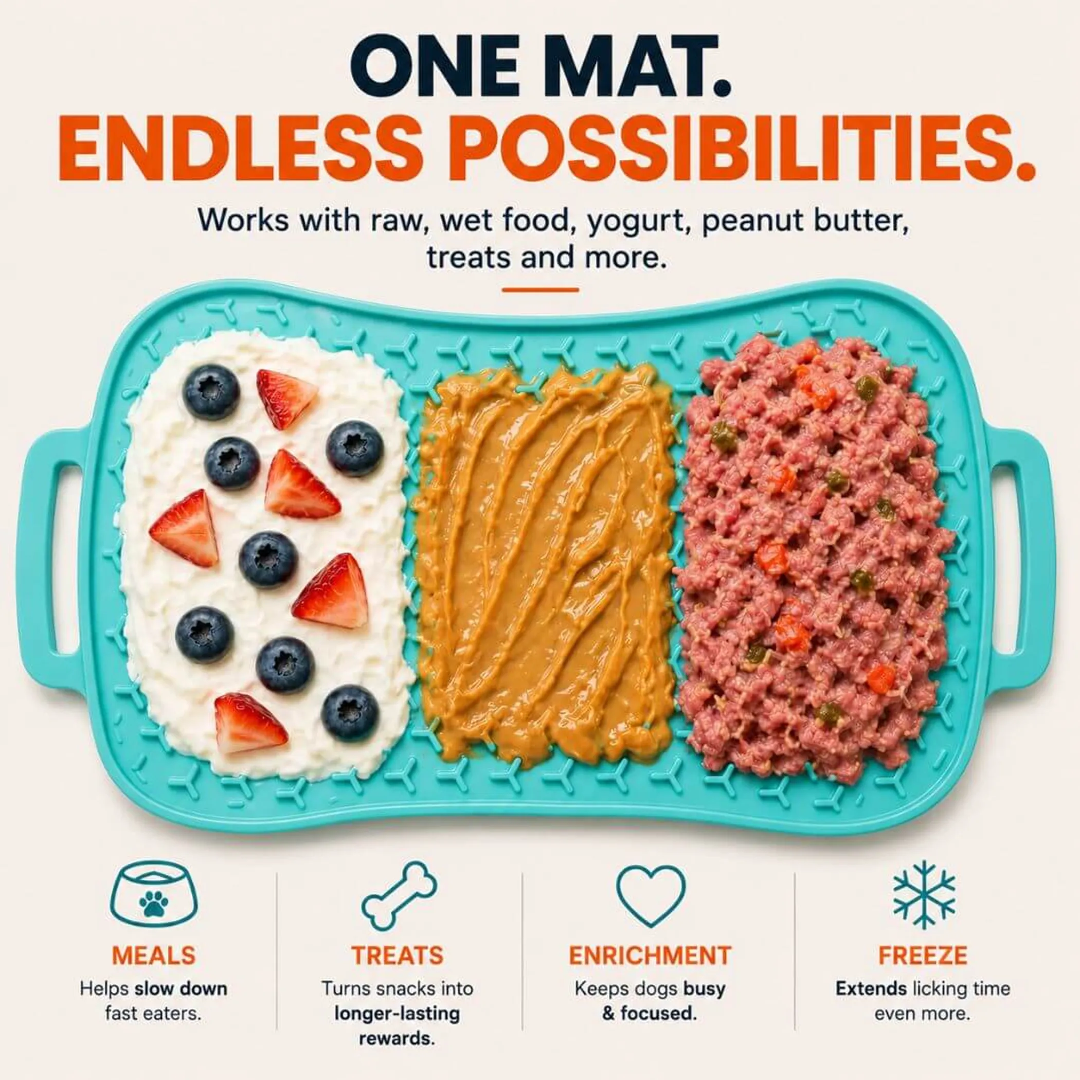 Super Feedy Reversible Dog Lick Mat — Two Patterns in One - Image 2