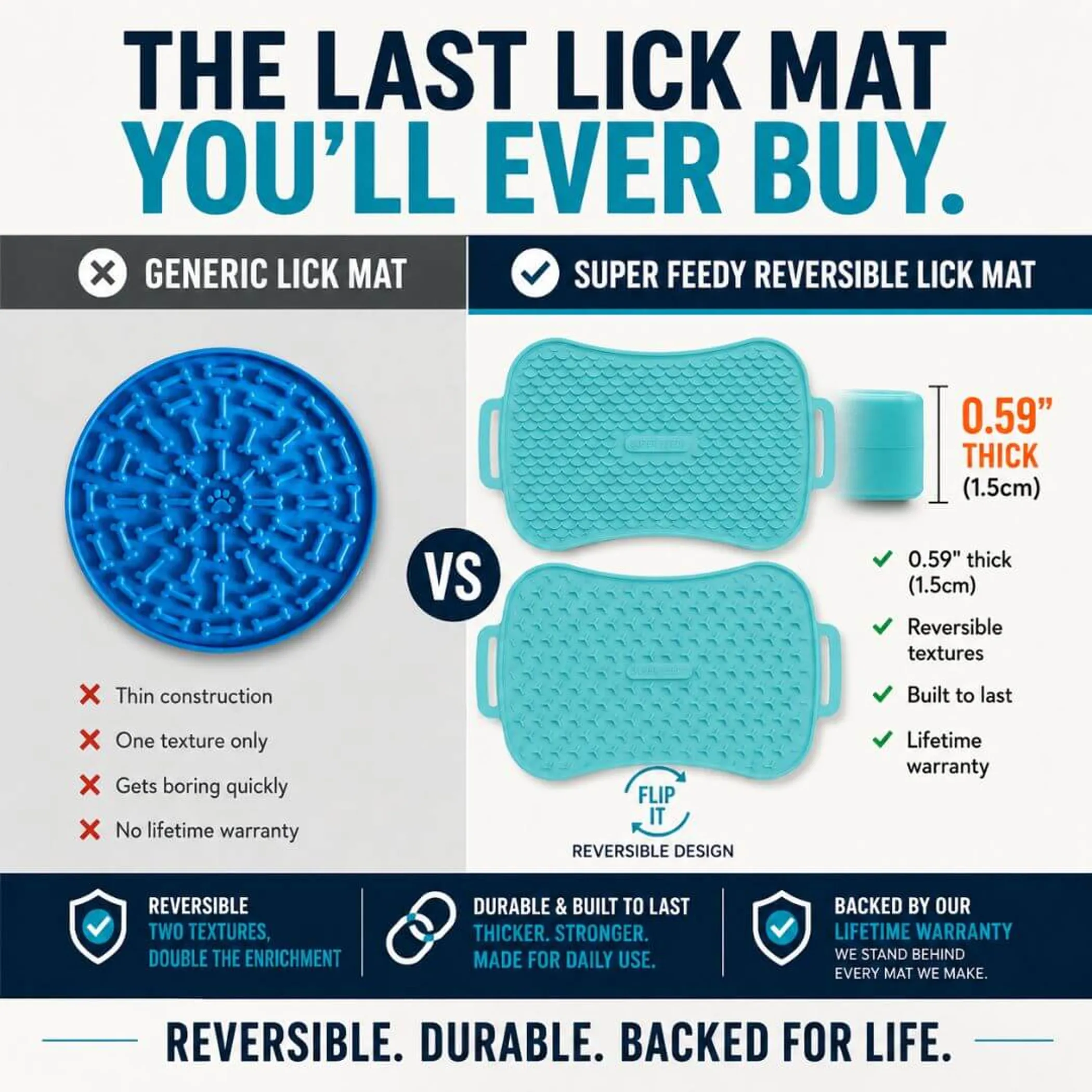 Super Feedy Reversible Dog Lick Mat — Two Patterns in One - Image 3