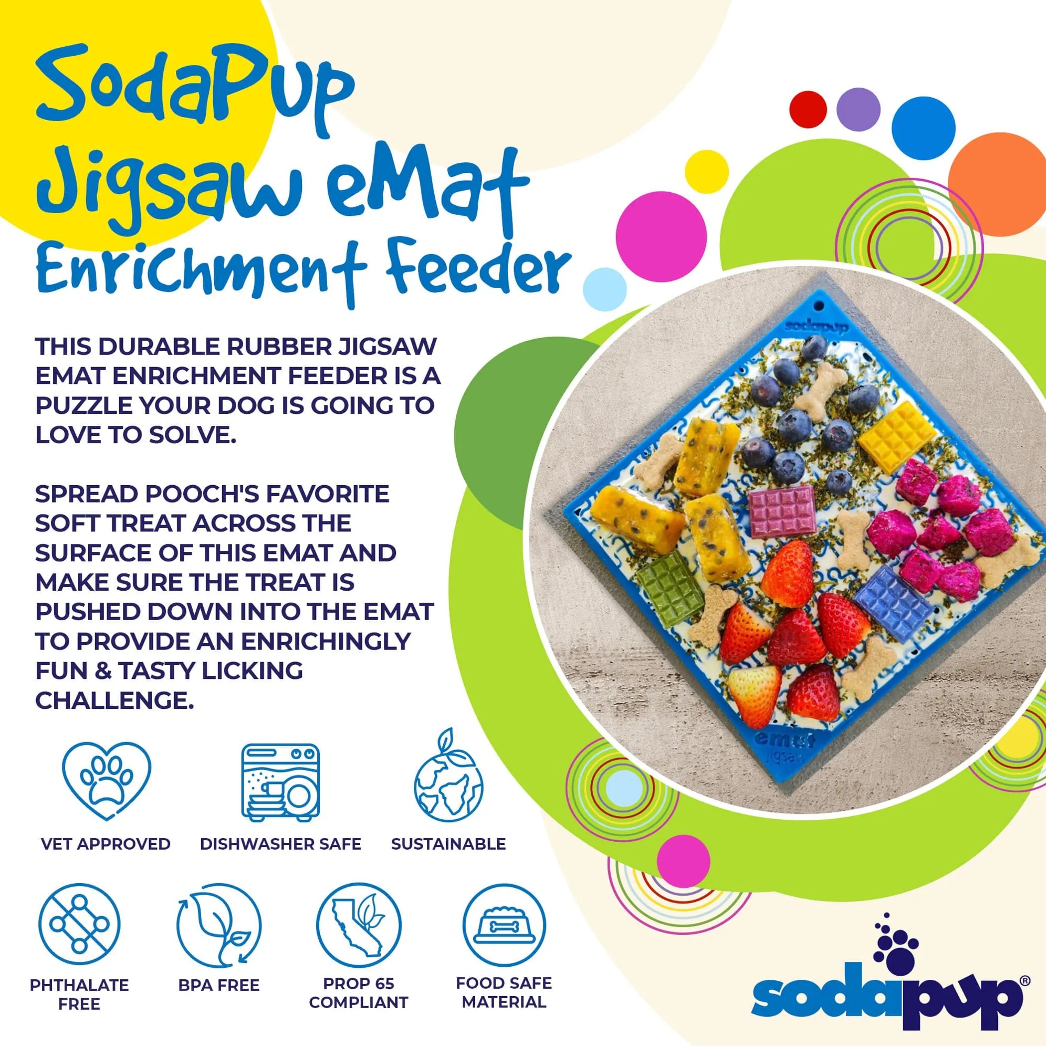 SodaPup Jigsaw Enrichment Lick Mat for Dogs & Cats — Made in USA - Image 2